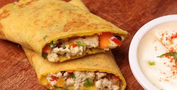 Moong Dal Chilla with Paneer Filling